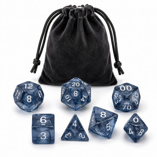 Polyhedral Dice Set with Pouch